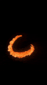 a circle of fire with a flame coming out of the center