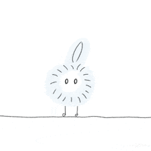 a drawing of a white rabbit with a yellow star on it