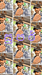 a man wearing a hat and plaid shirt is giving a thumbs up