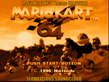a video game called mario kart 64 is shown