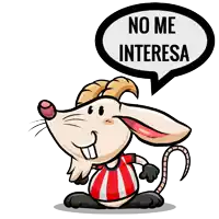 a cartoon mouse with a speech bubble that says " no me interesa "