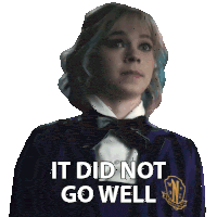 a woman in a purple jacket with the words it did not go well written on it