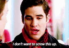 Glee Blaine Anderson GIF - Glee Blaine Anderson I Dont Want To Screw This Up GIFs
