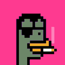 a pixel art of a duck wearing a white hat and sunglasses