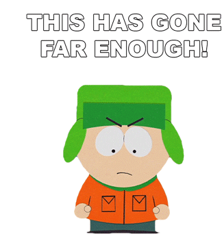 This Has Gone Far Enough Kyle Broflovski Sticker - This Has Gone Far Enough Kyle Broflovski South Park Stickers