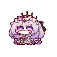 a cartoon drawing of a girl with flowers in her hair