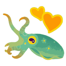 heart love i love you cuttlefish pikaole