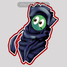 a sticker of a cartoon character with the word alight motion on the bottom