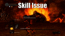 a screenshot of a video game with the words skill issue on the top