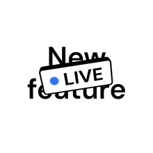 a black and white logo for a new feature