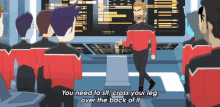 you need to sit cross your leg over the back of it and slam down commander jack ransom star trek lower decks this how you should sit how to sit properly