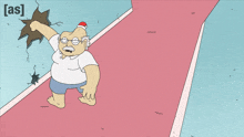 a cartoon of an old man with glasses and a santa hat with the letters [ as ] above him
