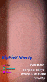 a poster that says hippies liberty starmaker # hippie 's liberty # musicslifeself # vivavideo