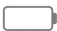 a green battery icon on a white background with a gray border .