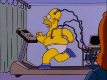 Homer Running GIF - Homer Running Treadmill GIFs