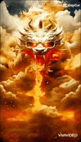 a painting of a dragon with flames coming out of its mouth .
