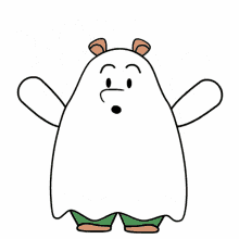boo ghost casper ghost pants bear cute halloween