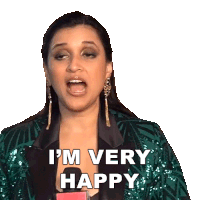 I'M Very Happy Mannara Chopra Sticker - I'M Very Happy Mannara Chopra Pinkvilla Stickers
