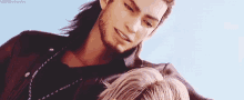 a man and a woman are standing next to each other in a video game .