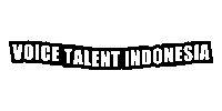 the logo for voice talent indonesia is black and white and looks like a sticker .