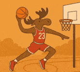a moose wearing a jersey with the number 23 on it