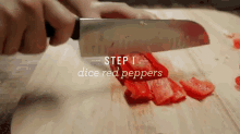 red pepper chopping vegetable cooking