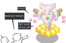 a drawing of a person saying hey guys minecraft breeze