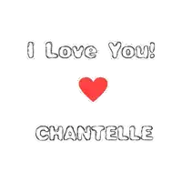 a sticker that says `` i love you chantelle '' with a heart