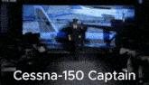a cessna-150 captain walks down a runway