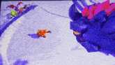a video game screen shows a group of cartoon characters including a cat