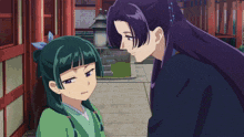 a man and a girl are standing next to each other and looking at each other