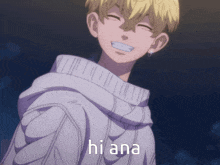 a cartoon character with the word hi ana on the bottom right