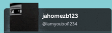 jahomezb123 and lamyouboi1234 are displayed on a gray background