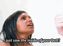 I Just Saw The Inside Of Your Butt! - The Mindy Prject GIF - The Mindy Project Mindy Kaling Mindy Lahiri GIFs