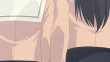 a close up of a person 's torso with a white shirt on