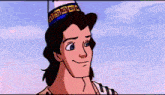 a cartoon of a man wearing a hat and smiling