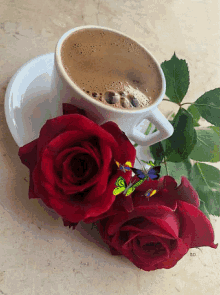 dobro jutro good morning coffee rose flowers