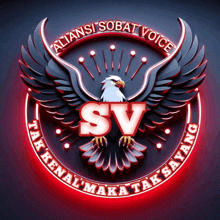 a logo with an eagle and the letters sv