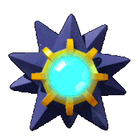 a blue and yellow star with a blue sphere in the middle