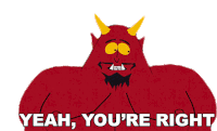 Yeah Youre Right Satan Sticker - Yeah Youre Right Satan South Park Stickers