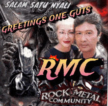 greetings one guts rmc rock metal community with a man and a woman