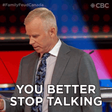 You Better Stop Talking Gerry Dee GIF - You Better Stop Talking Gerry Dee Family Feud Canada GIFs