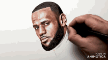 a drawing of a man with a beard is made in animotica