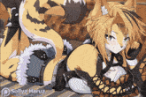 a drawing of a furry girl with the name sollyz haruz