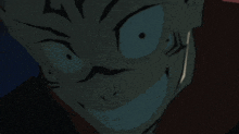 a close up of a cartoon character 's face with a big smile on it .