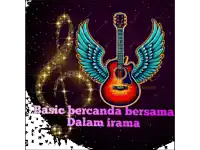 a guitar with wings and the words " basic beranda bersama dalam irama " below it