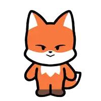 a cartoon drawing of a fox with an angry look on his face