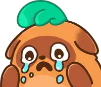 a cartoon character with tears coming out of his eyes