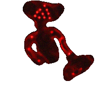 a silhouette of a person with red dots on it