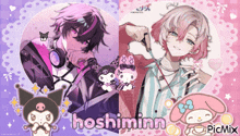 a picture of a boy and a girl with the words hoshiminn on the bottom